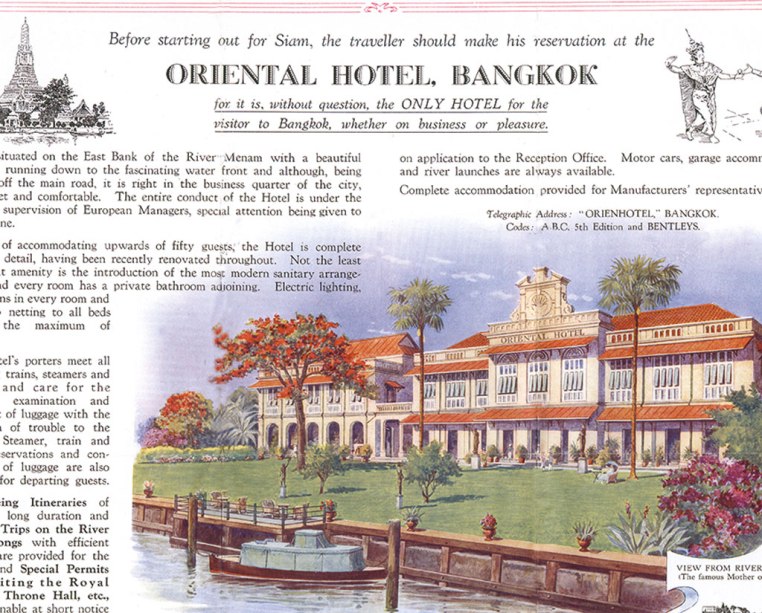 material for the PoH of the Mandarin Oriental Bangkok